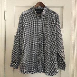 NWOT Men’s Cremieux b/w plaid button up